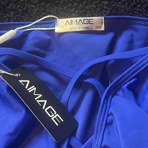 Royal blue bathing suit queen size - Picture 3 of 3